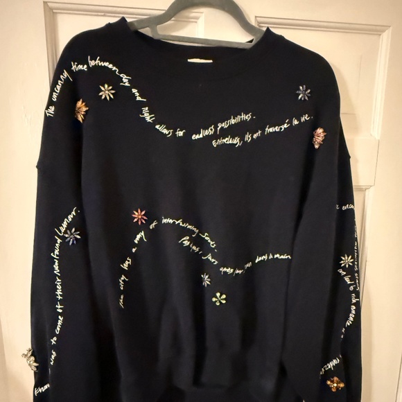 Bejeweled Navy Cinq A Sept Sweatshirt - Picture 1 of 3